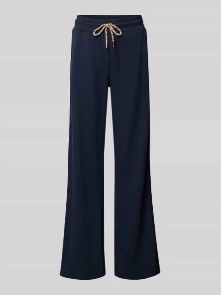 Spodnie dresowe z szeroką nogawką z mieszanki Betty Barclay granatowe