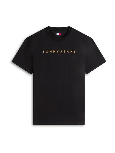 Tommy Jeans Majica Linear Logo črna