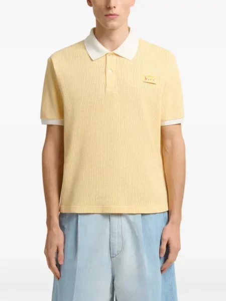 Žakárové polotričko Marni s autogramem žluté