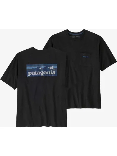 Koszulka Patagonia Boardshort Logo Pocket Responsibili-Tee w kolorze czarnym S czarna