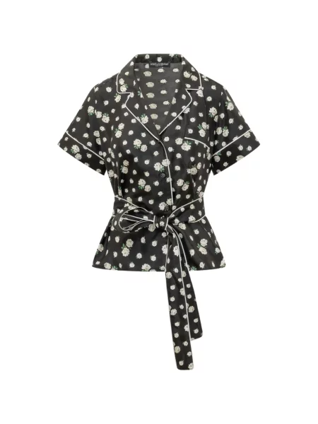 Cămașă Dolce & Gabbana cu model floral cu imagine negru