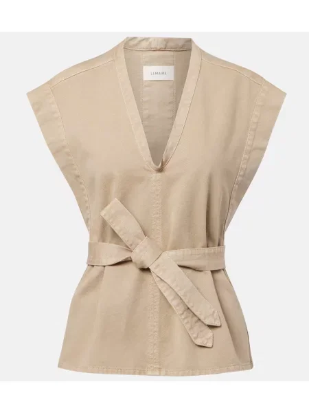 Vestă denim Lemaire din țesătură twill bej