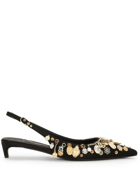 Pantofi cu toc Dolce & Gabbana slingback negru