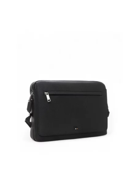 Torba crossbody Hugo z klapami biznesowa czarna