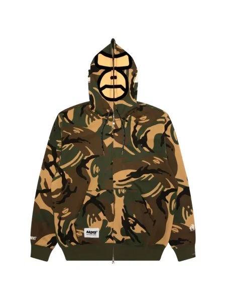 Hanorac cu glugă Aape By A Bathing Ape cu imagine cu model camuflaj maro