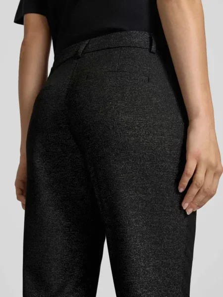 Spodnie materiałowe o kroju regular fit z dodatkiem model ‘BOSSELLA’ Pieces czarne