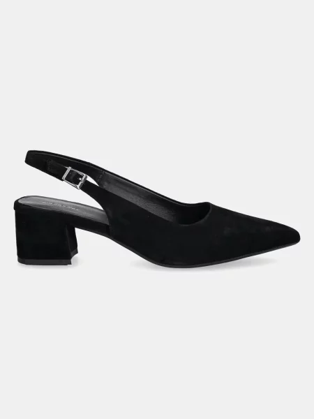 Vagabond Shoemakers czółenka zamszowe MARTA na słupku z odkrytą piętą czarny