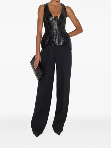 Vestă Elisabetta Franchi din piele negru
