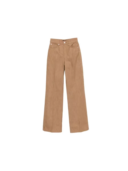 Szerokie jeansy A.p.c. z wysoką talią brązowe