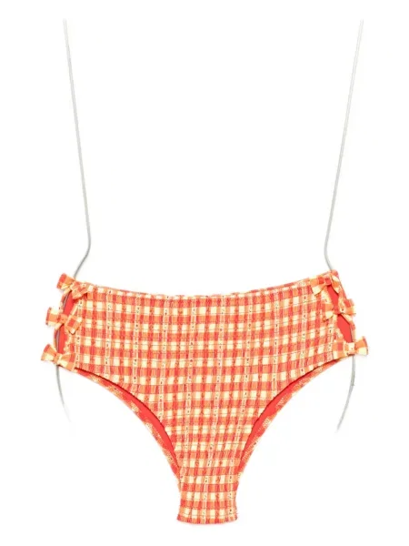 Bikini Damson Madder z kokardką pomarańczowy
