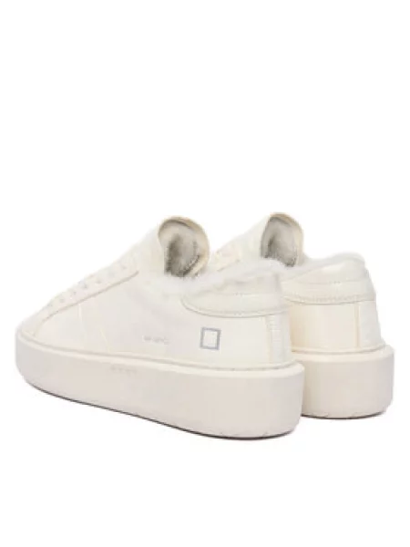 D.A.T.E. Sneakersy Hill Low Fur Platform Écru