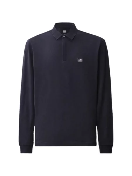 Lung tricou polo C.p. Company cu mâneci lungi stretch albastru