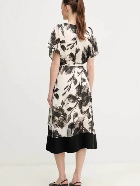 Dkny sukienka mini rozkloszowana beżowy