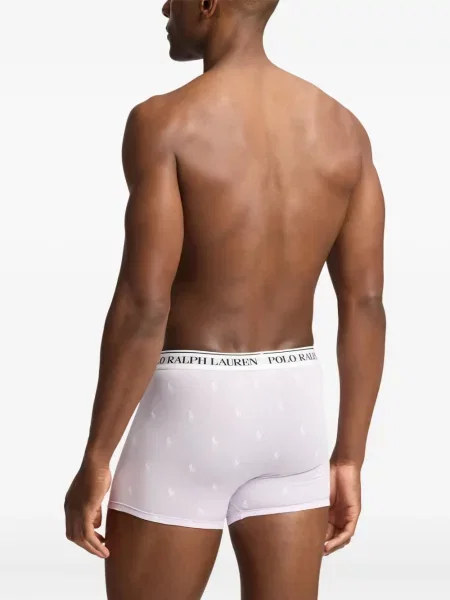 Haftowane majtki Polo Ralph Lauren pikowane niebieskie