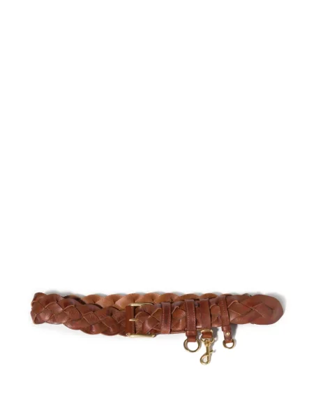 Kožni remen Miu Miu upletena smeđa