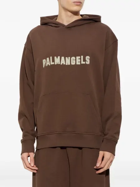 Hanorac cu glugă Palm Angels cu imagine maro