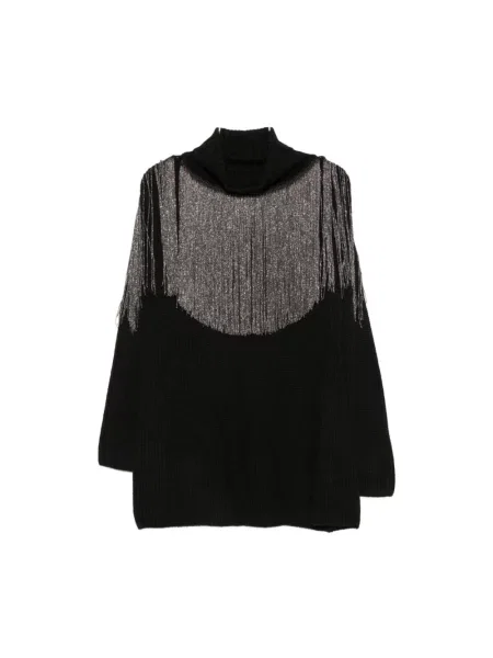 Lniany sweter Pinko czarny