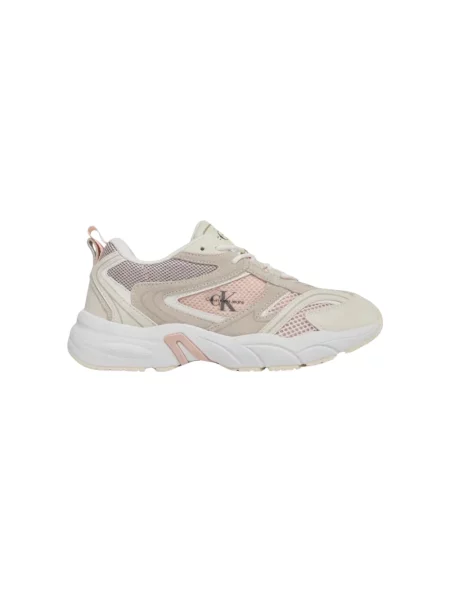 Buty do tenisa Calvin Klein z siateczką retro do tenisa beżowe
