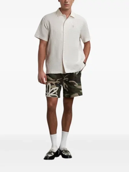Pantaloni scurți Filling Pieces cu model camuflaj verde