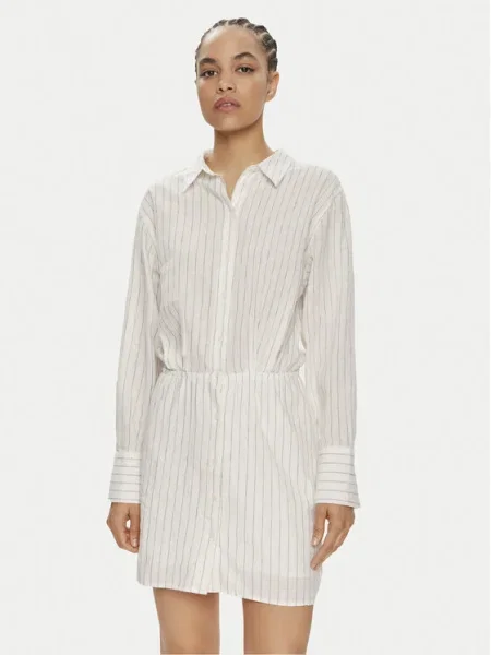 Gina Tricot Rochie tip cămașă alb