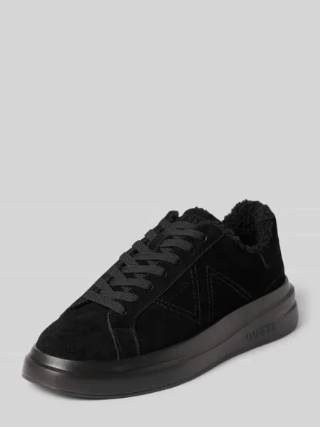 Sneakersy ze skóra bydlęca nubuk z podszewka z polaru model ELBA' Guess czarne