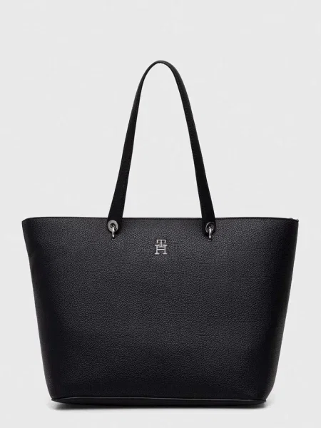 Tommy Hilfiger Táska Th Emblem Tote fekete