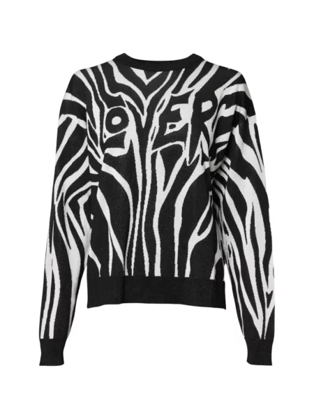 Pulover Dolce & Gabbana cu imagine cu model zebră negru