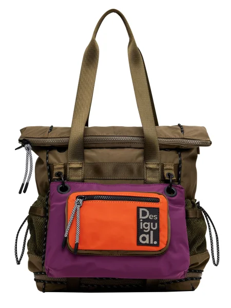 Desigual Ruksak smeđa neonsko narančasta ljubičasta