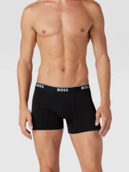 Obcisłe bokserki z z logo w zestawie 3 szt. model ‘Power’ Boss czerwone
