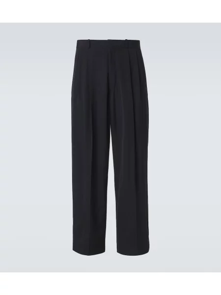 Pantaloni A.presse de lână albastru