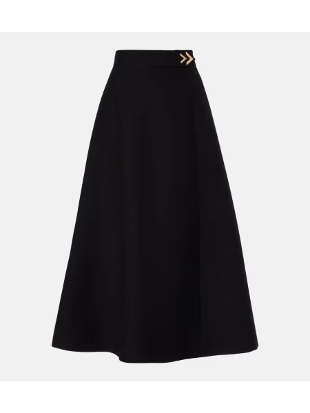 Fustă midi Valentino din crep negru