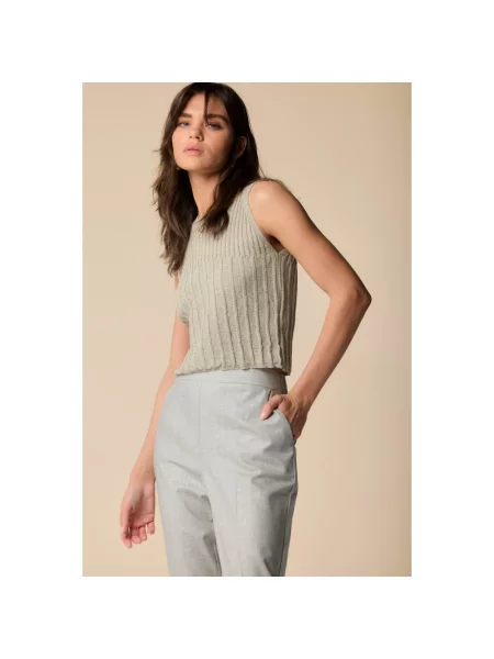 Prążkowany top Kocca prążkowany szary