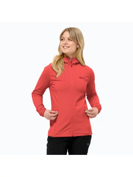 Bluza Jack Wolfskin Baiselberg Hooded FZ czerwona