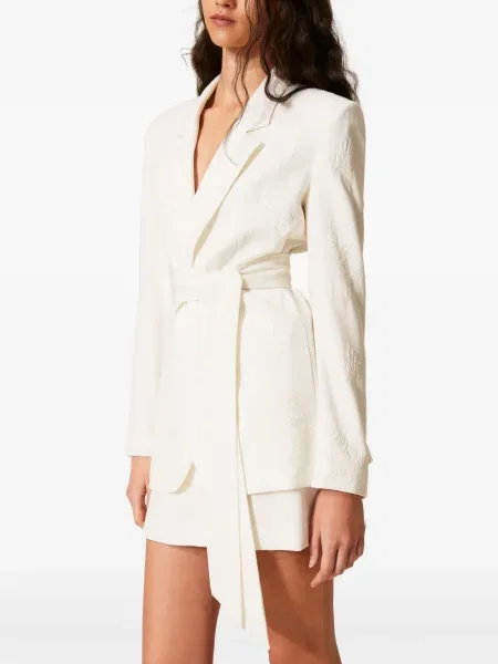 Sacou Twinset cu broderie alb