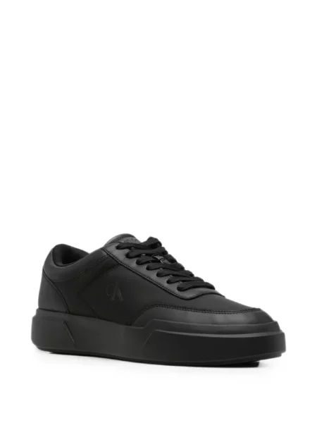 Sneakerși Calvin Klein din piele cu imagine negru