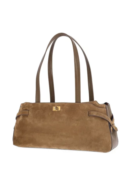 Geantă shopper Anya Hindmarch din piele de căprioară maro