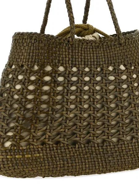 Geantă shopper Dragon Diffusion din piele verde