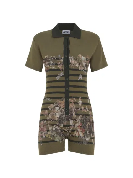 Salopetă Jean Paul Gaultier cu model floral cu imagine verde