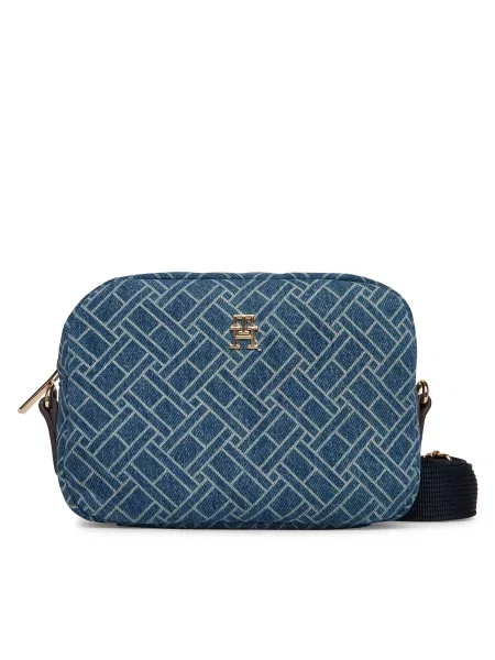 Tommy Hilfiger Ročna torba Popette Camera Bag Denim Flag modra