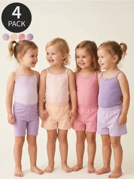 Sinsay Krátké legíny 4 pack pastelová růžová