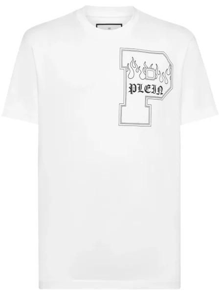 Tricou Philipp Plein cu decolteu rotund alb