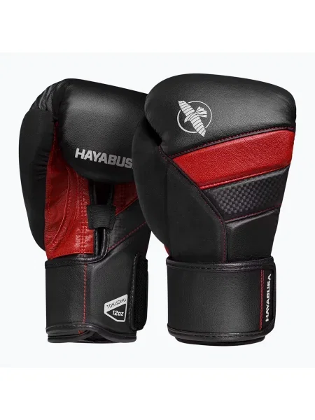 Hayabusa T3 черни/червени боксови ръкавици черно