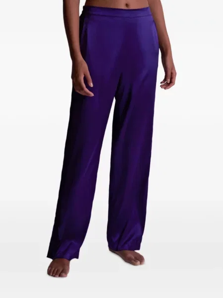 Pantaloni Aubade cu broderie de mătase violet