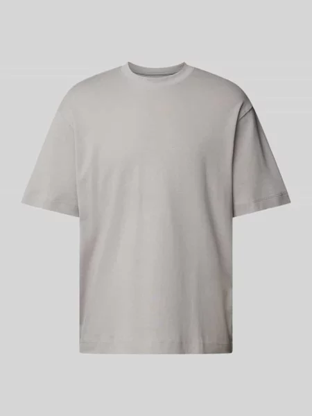 T-shirt z detalem z logo model ‘EURBAN EDGE’ Jack & Jones szara