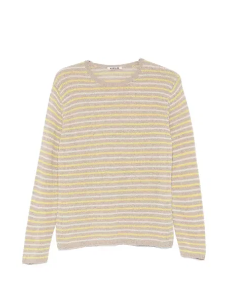 Pulover Auralee din cașmir cu dungi