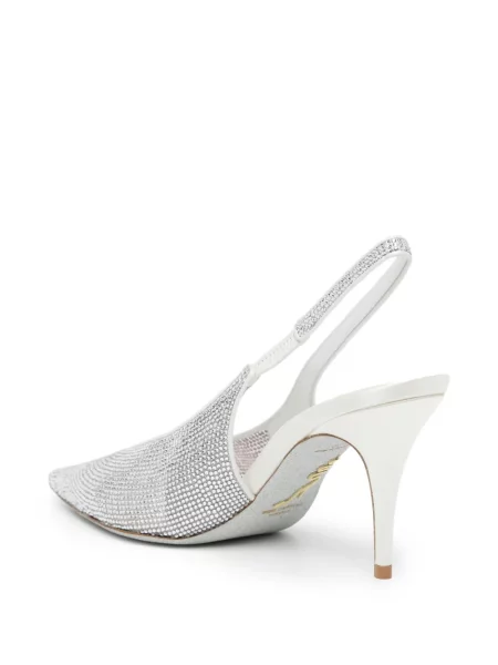 Pantofi cu toc Rene Caovilla slingback alb