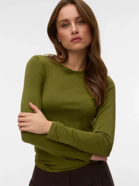 VERO MODA Tričko VMADA olivová