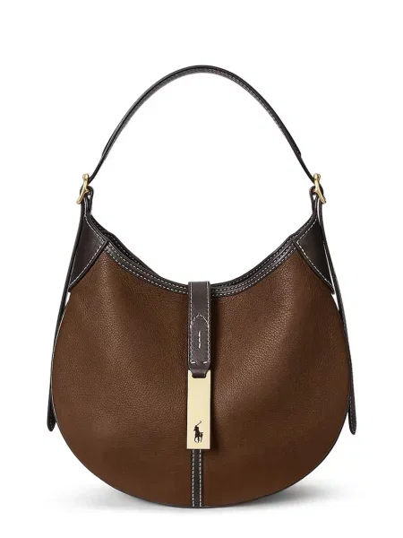 Polo Ralph Lauren klasična torbica usnjena rjava