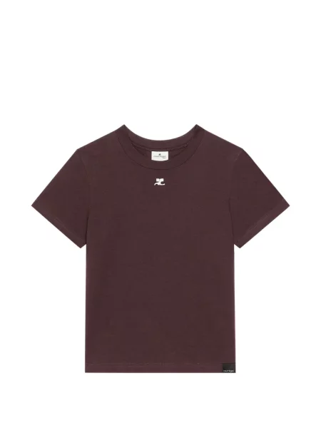 Tricou Courreges cu broderie roșu