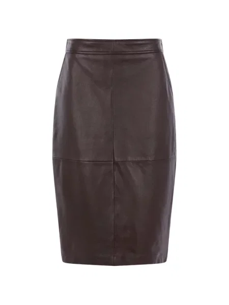 Fustă din piele Max Mara maro